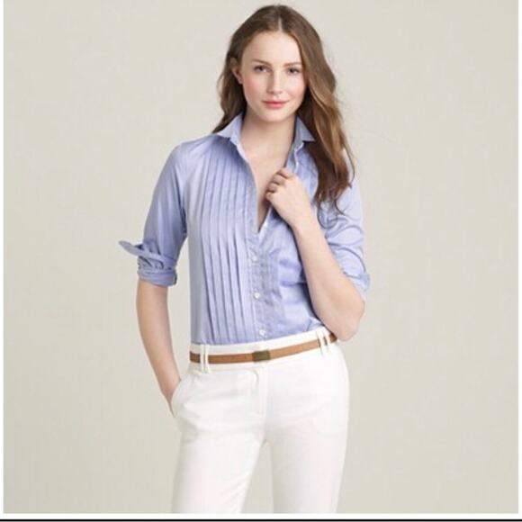 J. Crew x Thomas Mason Striped Cotton Tuxedo Shirt, Professional Career Casual 0 - Picture 3 of 10